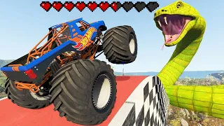 Monster truck vs high jump #4 - car vs mountain - BeamNG.drive