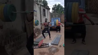 Clean 140kgs by Jay Sentino. Africa (Uganda) Weightlifting