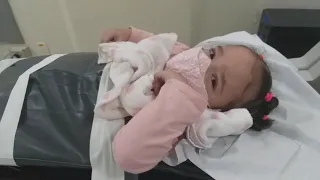 Exame cintilografia em criança, Emanuelly com 1 ano de 9 meses.