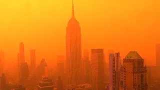 New York skyline bright orange due to Canada wildfires-WATCH LIVE