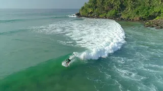 Surfing in Sri Lanka. Mirissa right.