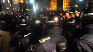 Годовщина Майдана. 21.11.2017. Полиция сносит палатки. Горят шины