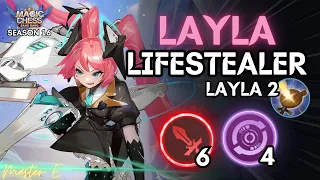 LIFESTEALER LAYLA! CAN'T REACH BY THE ENEMY HEROES!! | LAYLA 2 | MAGIC CHESS NEW UPDATE | SEASON 16
