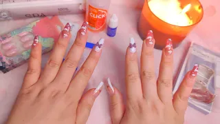 Асмр💅🏻НАРАЩИВАЮ НОГТИ С КРАСИВЫМ ДИЗАЙНОМ ИЗ ЯНДЕКС МАРКЕТА💅🏻ASMR nail extensions