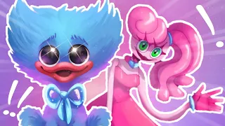 [Animation] Delicious 💙 Rainbow Friends vs Poppy Playtime Blue vs Huggy Wuggy Moon Blue | Gummy dora