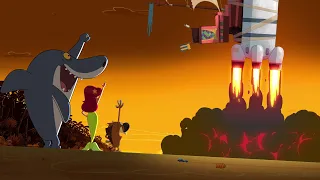 ZIG e SHARKO 🚀 Decolar para a lua 🌗 Português Brasil | Cartoon for Kids