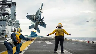 Fierce in the Red Sea! US F-18 Pilots Showing the Insane Jump on Aircraft Carrier