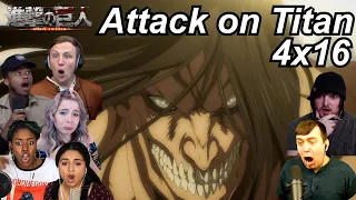 Attack on Titan 4x16 Reactions | Great Anime Reactors!!! | 【進撃の巨人】【海外の反応】