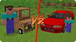 COCHE DE 1$ DE TIERRA VS COCHE DE 1.000.000$ EN MINECRAFT 😱