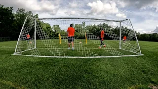 Syracuse University Men's Goalkeeper Training - Recovery Footwork Across Goal - 8-14-2023 AM