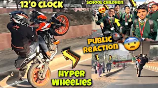 School kids demands Wheelie 😍|| Public Reaction || Hyper wheelie 🥵 @samstuntz1987