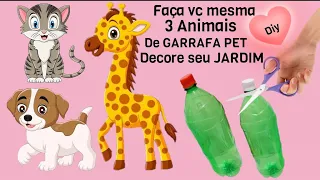 3 Animais de Garrafa Pet  para vc mesma decorar seu Jardim