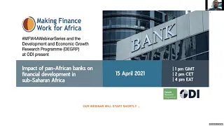 Webinar Replay: Impact of pan-African banks on financial development in sub-Saharan Africa