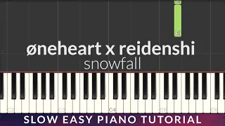 snowfall - øneheart x reidenshi SLOW EASY Piano Tutorial + Lyrics