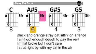 Stray Cat Strut - Power chord play along