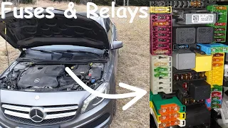 Mercedes w176 All the Fuses and Relays Location / Diagram - A class A180