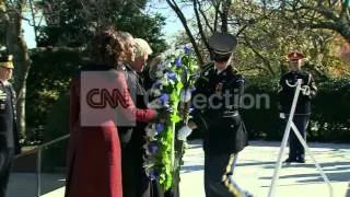 OBAMAS CLINTONS JFK WREATH LAYING