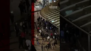 Paris Nike store attacked by protesters. #Shorts #Paris #France #Protests #BBCNews