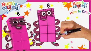 How to draw Numberblock Eight | FUN Drawing Tutorial for Kids | @Numberblocks