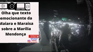 Que Video mais lindo esse.Primeiro show da Maiara e Maraisa depois da Morte da Marília Mendonça.