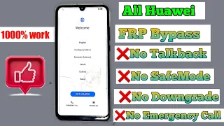 All HUAWEI 2021 FRP/Google Lock Bypass/Not Working Emergency backup And Safe mode/Android/EMUI10/