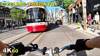 Cycling Toronto (Narrated) - Queen Street & Roncesvalles on June 25 [4K]
