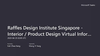 Raffles Virtual InfoDay April 2020 ft. Product and Interior Design courses Highlight Reel