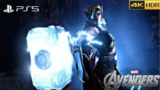 Mighty Thor ( JANE FOSTER )  Marvel Avengers PS5 gameplay