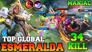 34 Kills & Maniac Still Lose The Match !! Esmeralda Best Build 2023 Tank hyper Mage Build Gameplay