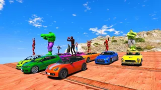 GTA 5 MOUNTAIN RAMP - Super Car Jumps (Car Crash) #23 - GTA 5 SPIDERMAN