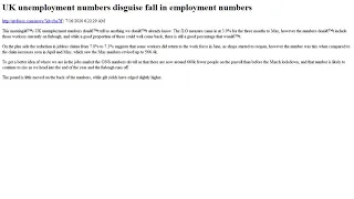 UK unemployment numbers disguise fall in employment numbers