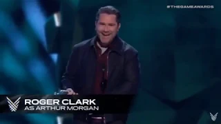 roger clark as Arthur Morgan wins the Best Performance award for Red Dead Redemption 2