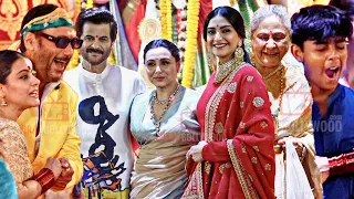 Celebrities arrives at Biggest Durga Puja | Rani, Kajol, Jaya Bachchan, Sonam, Anil, Jackie, Nyra