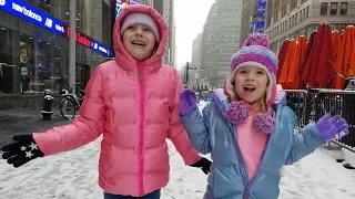 Snowing on our LAST Day in New York City