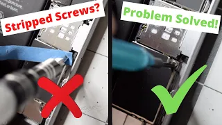 How to remove small stripped screw from electronics