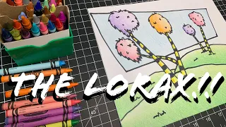 DRAWING THE LORAX TREES!! (Truffula Trees Drawing Tutorial) DR. Seuss Week Art Project!!