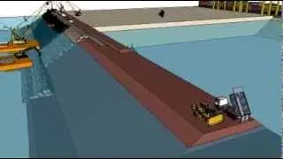 Breakwater Construction 3D animation included are Plant, Method & Sequence