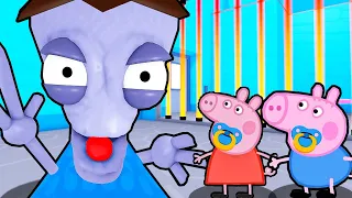 Baby Peppa Pig and Baby George Pig VS ESCAPE TEAM ALIEN OBBY IN ROBLOX