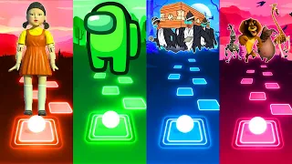 Squid Game VS Coffin Dance VS Among Us VS I Like To Move It - Tiles Hop EDM Rush