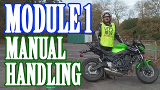 DVSA Module 1 Motorcycle Test -  Exercise 1 - manual handling