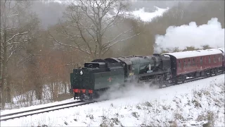 Steam trains in snow