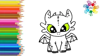 Как нарисовать Беззубика | Как приручить дракона .Простая техника рисования для детей