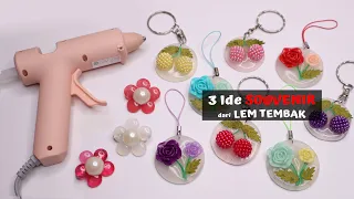 3 Ide Kreatif Gantungan Kunci & Bros dari LEM TEMBAK ! Cocok untuk souvenir | DIY Glue gun keychain