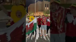The Wales squad🏴󠁧󠁢󠁷󠁬󠁳󠁿 has arrived in Qatar for the World Cup ! 2022. #fifa22 #qatar