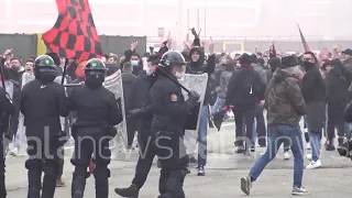 Milano, tensione a San Siro prima del derby: tifoserie quasi a contatto