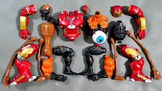 Merakit mainan iron man hulk huster, Venom Carnage orange, Monster Eyeball head | avengers toys