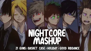 「Nightcore Mashup」→ Basket Case ✗ Holiday ✗ 21 Guns ✗ Good Riddance and MORE ( Switching Vocals )