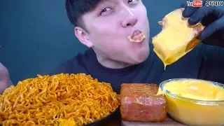 mukbangers will literally dip anything in cheese...