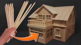 How to Make Miniature House from Bamboo Skewers - Plans Included!