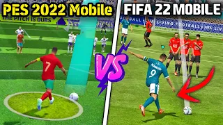 🔥eFootball 2022 vs FIFA 22 - Mobile Comparison✅Graphic, Free Kick, Gameplay, Celebration Fujimarupes